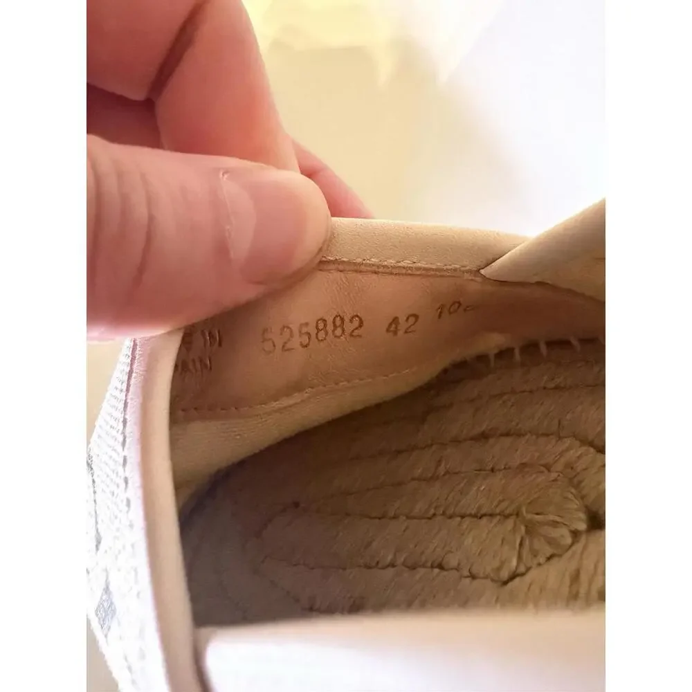 Gucci GG Logo Canvas Espadrilles Beige Green Red Stripe Men EU 42 New Box - Picture 5 of 6